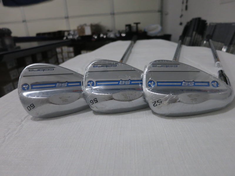 Cobra King Snakebite One Length Chrome Wedge Set - 52*-56*-60*- Steel - NEW - LH