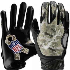 Size Large Youth Nike Football Vapor Jet Gloves NFL Salute to Service Camo