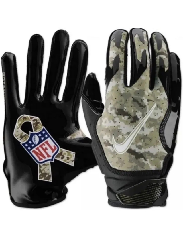 Size Large Youth Nike Football Vapor Jet Gloves NFL Salute to Service Camo