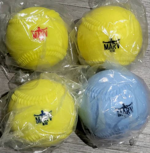 New Marv training Softballs Softball 4 Pack 8oz, 10oz, 12oz & 16oz