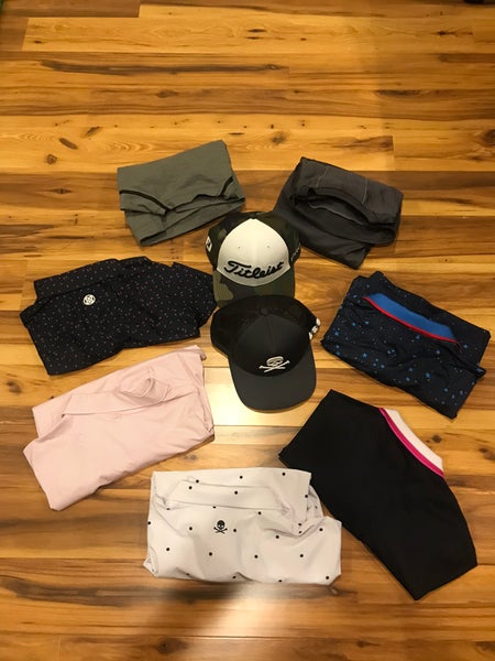 Mens Golf Lot 7 Pieces And 2 Hats Tour Issue