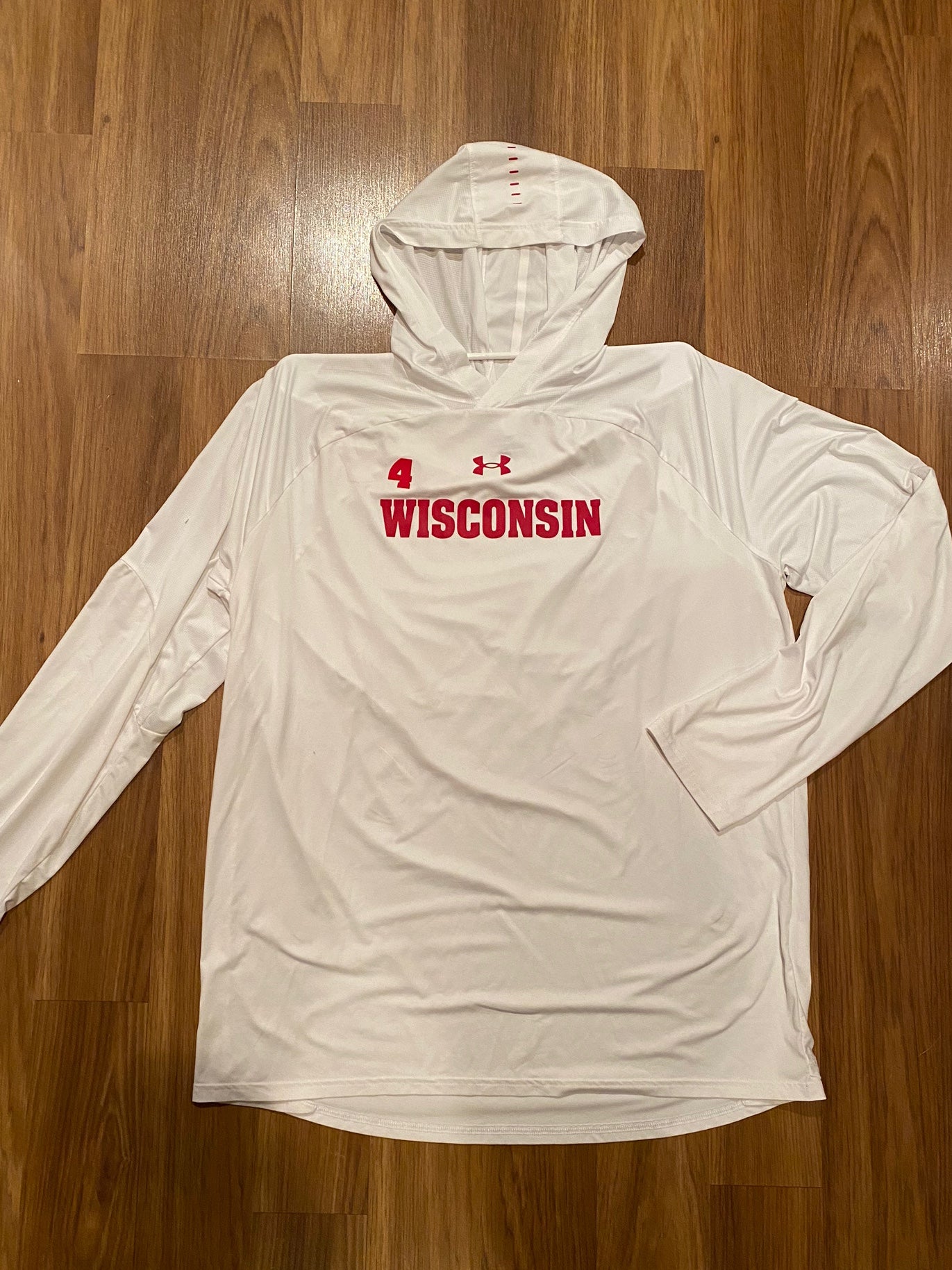 Under Armour Men's Wisconsin Badgers White Replica Hockey Jersey