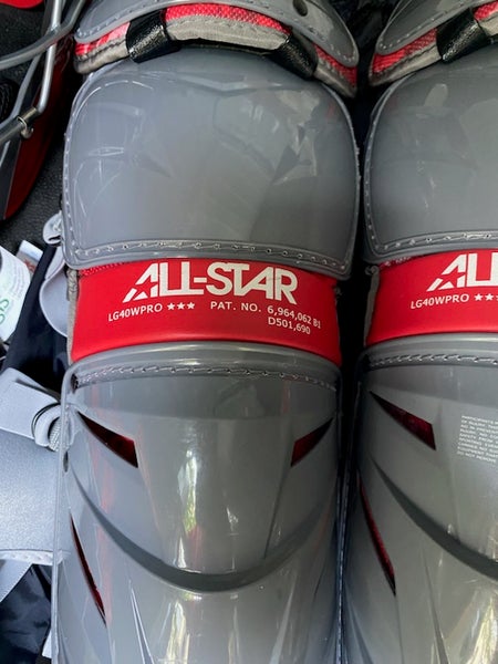 Set D'équipement De Catcher All Star System 7 - Jeunesse 10-12 Ans - Bleu Marine/rouge