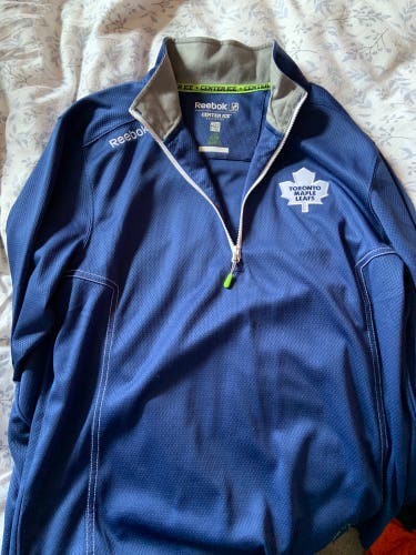 Toronto Maple Leafs Hockey Reebok Center Ice Baselayer 1/4 Zip Top Pullover L