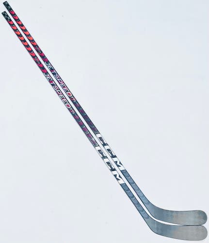 New 2 Pack Red CCM Jetspeed FT5 Pro Hockey Stick-LH-P90-85 Flex-Grip