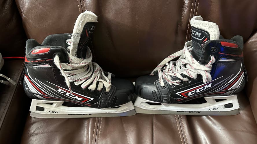 Junior Used CCM Jetspeed FT480 Hockey Goalie Skates Regular Width Size 4