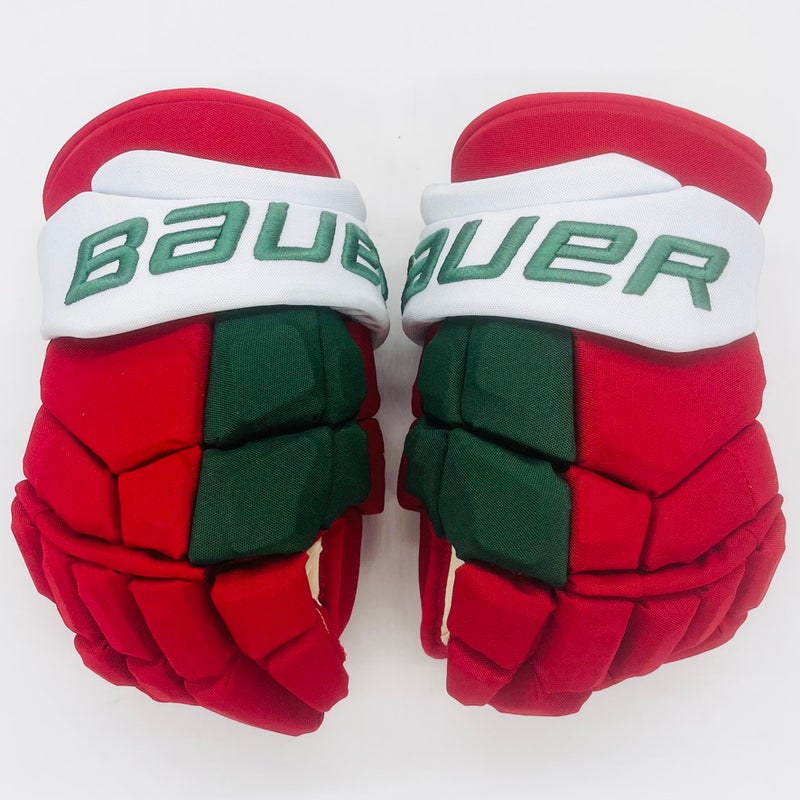 New Retro NJ Devils Bauer Supreme Ultrasonic Hockey Gloves-14"-Custom Flex Cuff