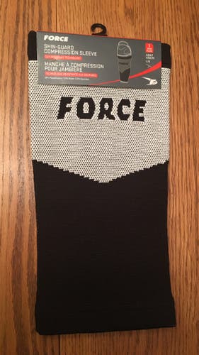 New Force Shin-Guard Compression Sleeves - Adult Large - 1 Pair