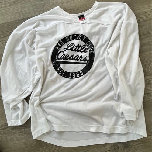 Little Caesars AAA White Used XLarge Practice Jersey