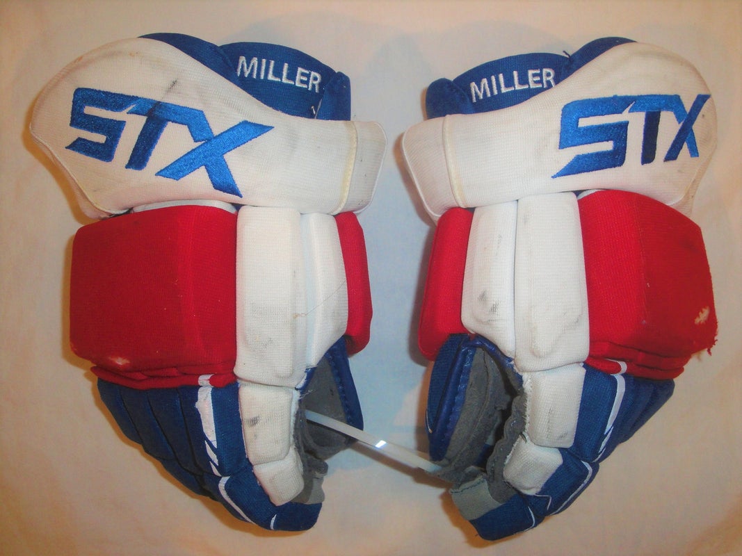 Warrior AX1 Pro Stock Custom Hockey Gloves 14 New York Rangers HOLDEN used  NHL (5) - DK's Hockey Shop