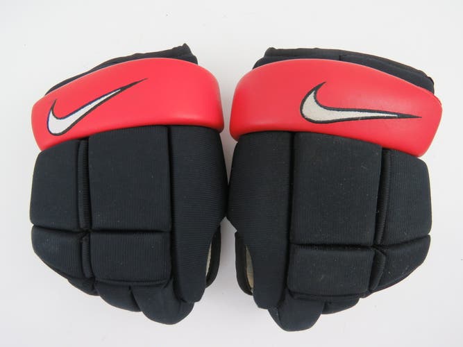 Vintage Nike Team Canada Leather Hockey Gloves Size 14" Black Red