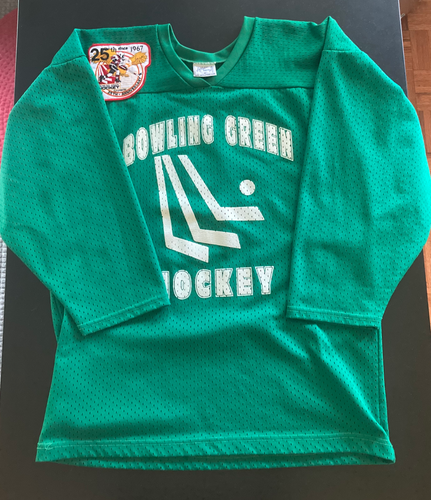 Vintage Bowling Green Ohio hockey jersey Green #3 with 25th Anniversary patch Size Medium
