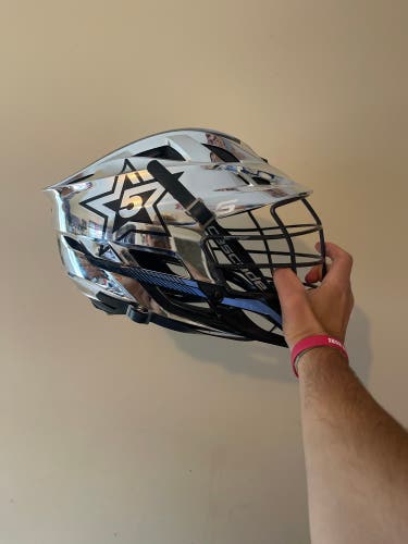FiveStar Cascade S Helmet (Chrome silver/black/Carolina Blue)
