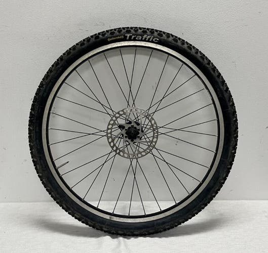 Sun Rims Rhyno Lite Black Aluminum Disc 26" Front Wheel Continental Traffic Tire