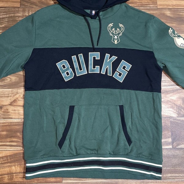 Milwaukee Bucks Sweatshirt Mens XL Green Black Sweater Hoodie