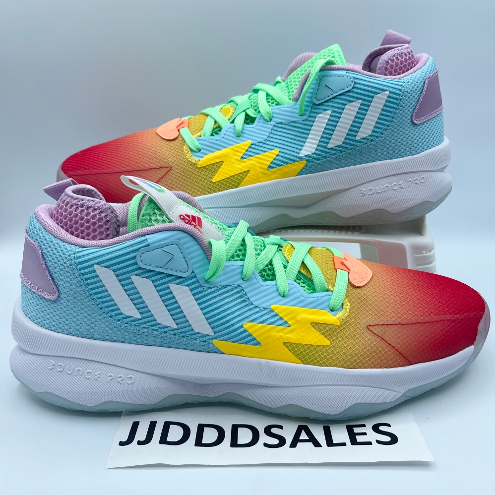 Adidas Dame 8 Multicolor Rainbow Basketball Shoes HQ1272 UNRELEASED Men’s Sz 11