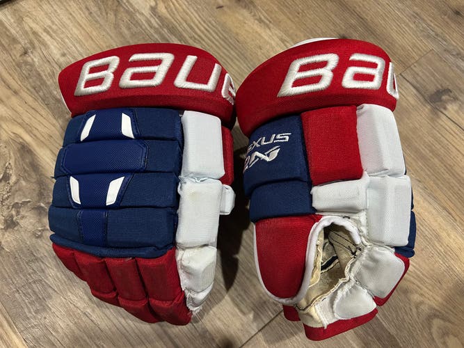 Bauer 13" Pro Stock Nexus 2N Gloves Short Cuff Habs Armia Montreal Canadiens