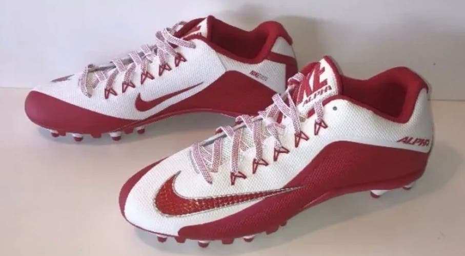 NEW Nike Alpha Pro 2 Low TD Football Cleats Red / White 719930-166 Mens Size 12