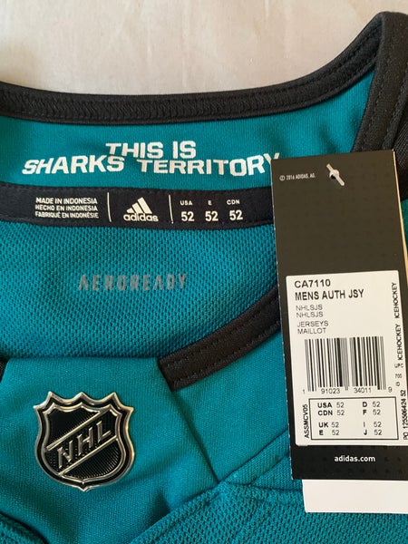 NWT Teal San Jose Sharks Men's Fanatics Home Jersey Couture, Jones or Meier  XS, M, L or XL