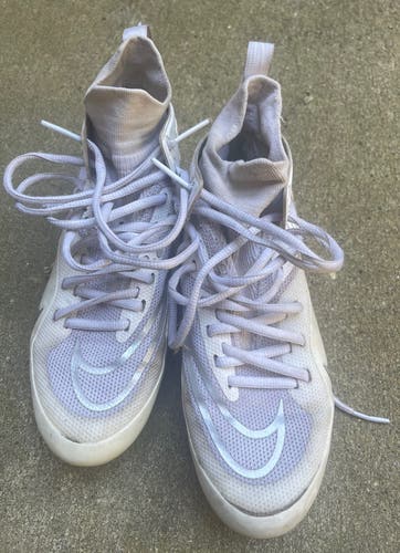 White Unisex Molded Cleats High Top Huarache 8