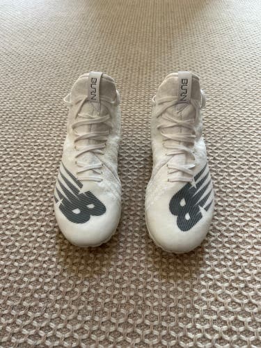 Barely Used White Men's Size 8.0 (Women's 9.0) Mid Top Burn X3 Lacrosse Cleats