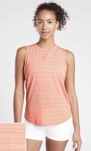 Athleta Cloudlight Striped Muscle Tank Coral Women's Size: XL - NEW