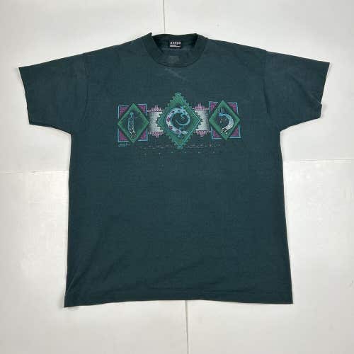 Vintage Arizona Tourist Destination T-Shirt Kokopelli Graphic Green Size XL