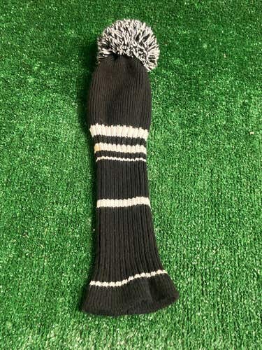 Knit Fuzzy Pom Pom Striped Vintage Golf Driver 1-Wood Headcover (See Photos)
