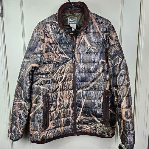 Drake Waterfowl Men's Mossy Oak Shadowgrass Insulated Puffer Camo Jacket Size: M