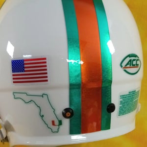 SWEET Miami Hurricanes Super custom fullsize BIKE Pro helmet XL throwback