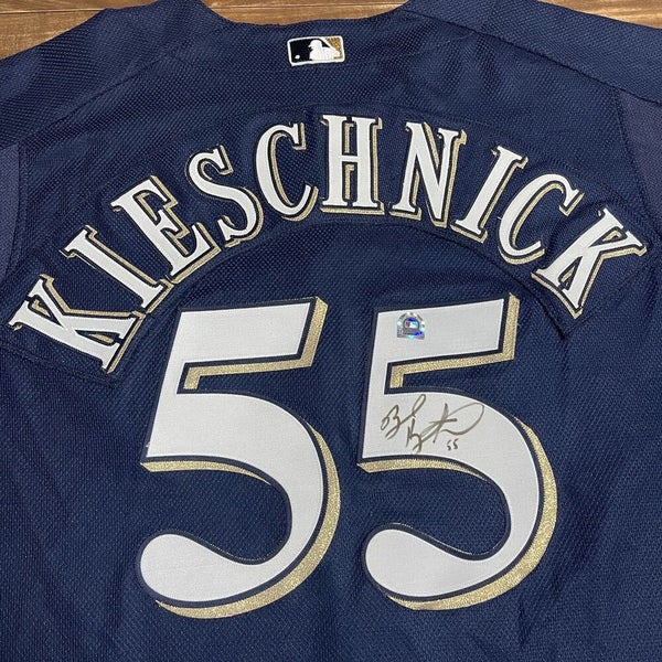 Vintage Brooks Kieschnick Milwaukee Brewers AUTHENTIC Autographed Jersey Sz  52