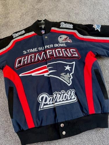 New England Patriots 3X Superbowl Champion Men's Embroidered Jacket - NWT
