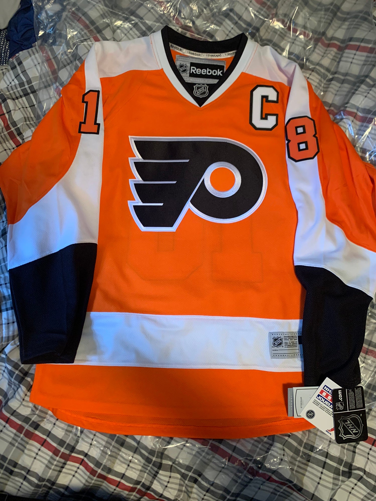 Vintage Philadelphia Flyers Orange Home 1990s CCM Maska Hockey 
