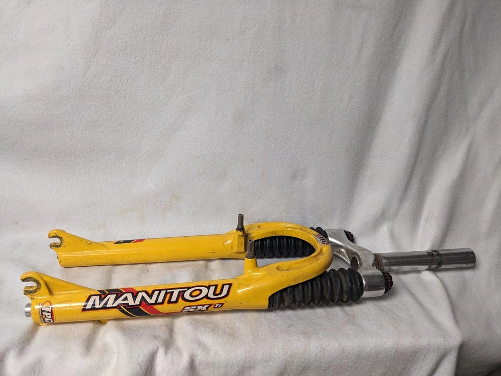 Manitou SX Ti Mt. Bike Front Shocks Size 26 In Color Yellow Condition Used