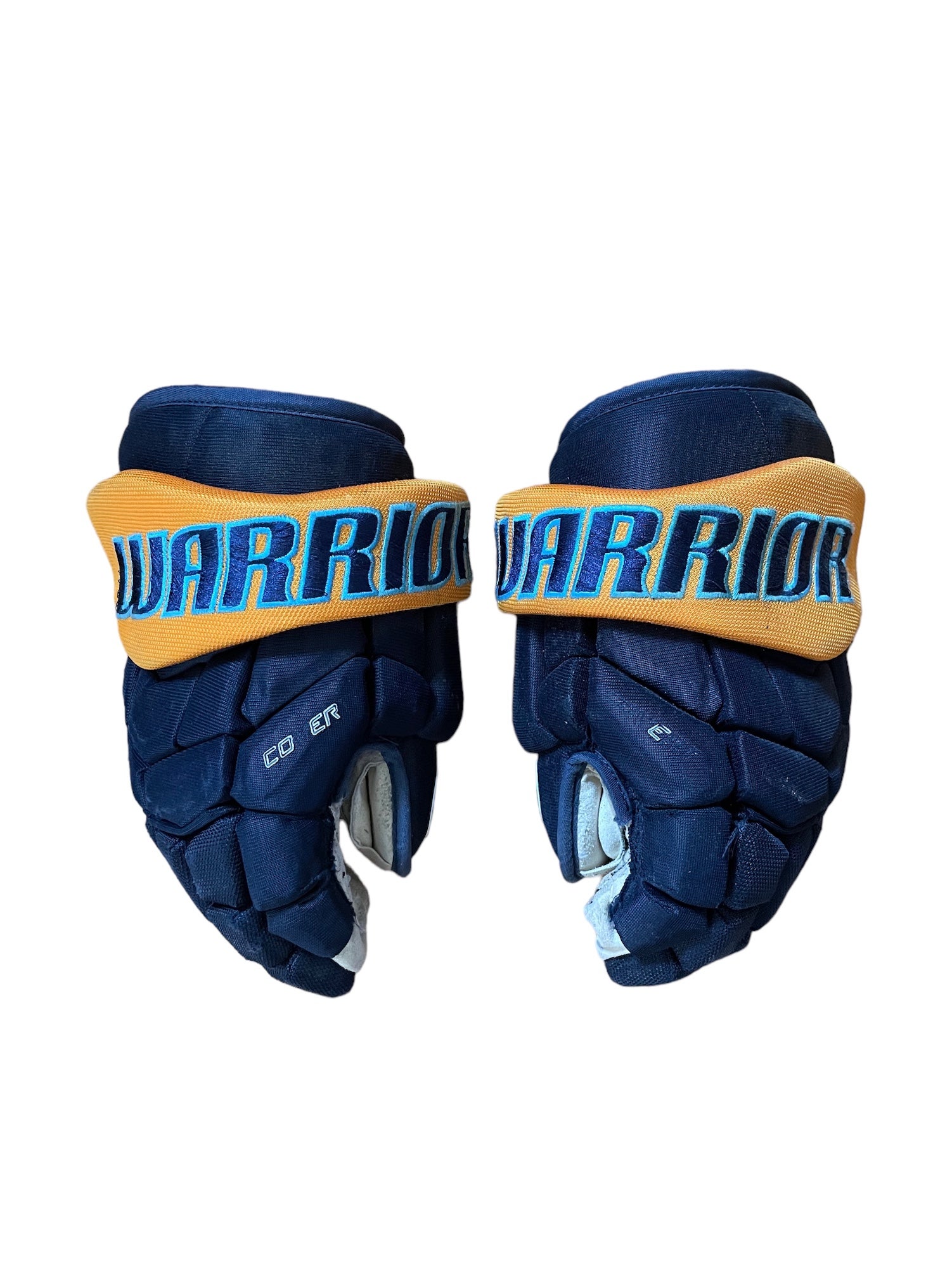 14 Warrior Covert 20 Gloves - Team Stock Savannah Ghost Pirates #2 - Pro  Stock Hockey