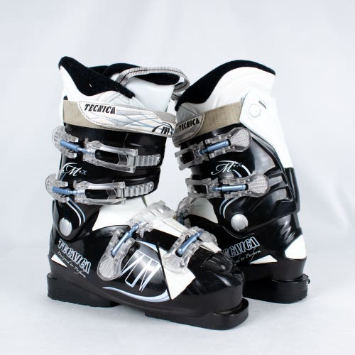 Tecnica M+X Downhill Women's Ski Boots Mondo 25.0 Size 7 (295mm) Black & White
