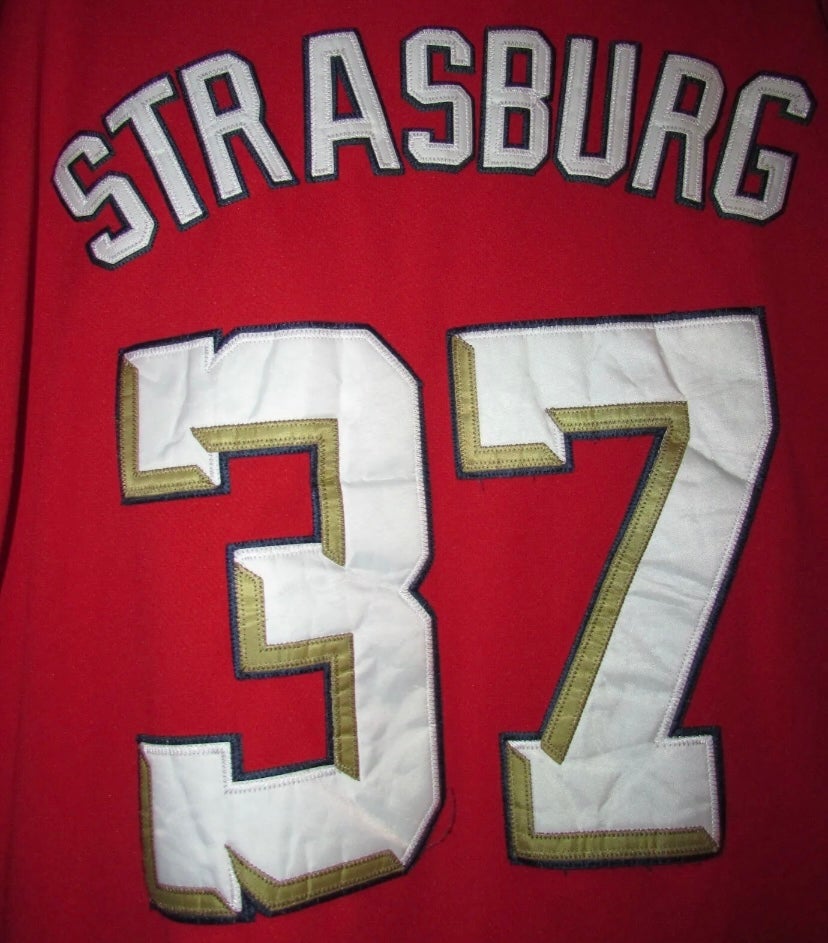 Washington Nationals Stephen Strasburg Majestic Red Alternate Jersey Size  50