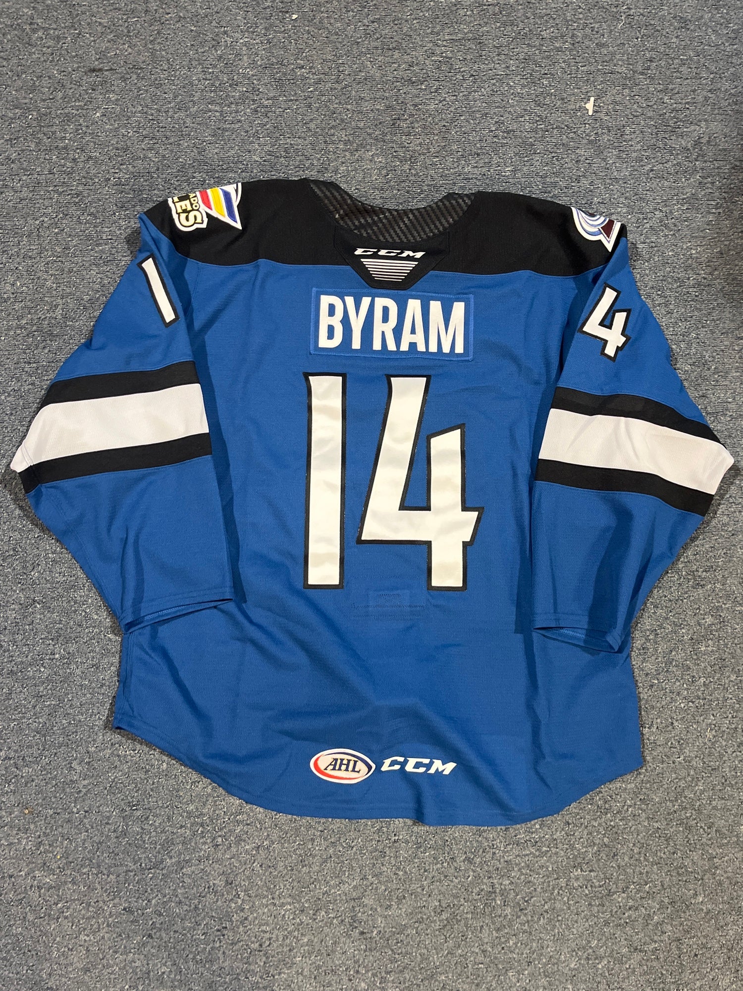 Game Issued but Not Used Blue Colorado Eagles CCM MIC Jersey Byram