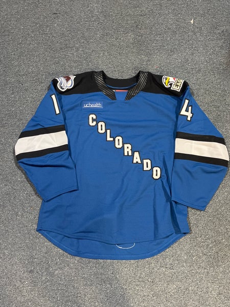 Used Authentic Adidas White Colorado Avalanche Practice Jersey Byram Size 56