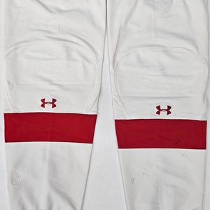 UNDER ARMOUR CUSTOM HOCKEY SOCKS BOSTON UNIVERSITY EXTRA LARGE WHITE USED(10999)