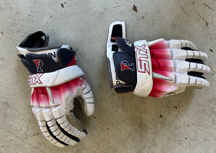 Used Player's STX Surgeon RZR Lacrosse Gloves Large