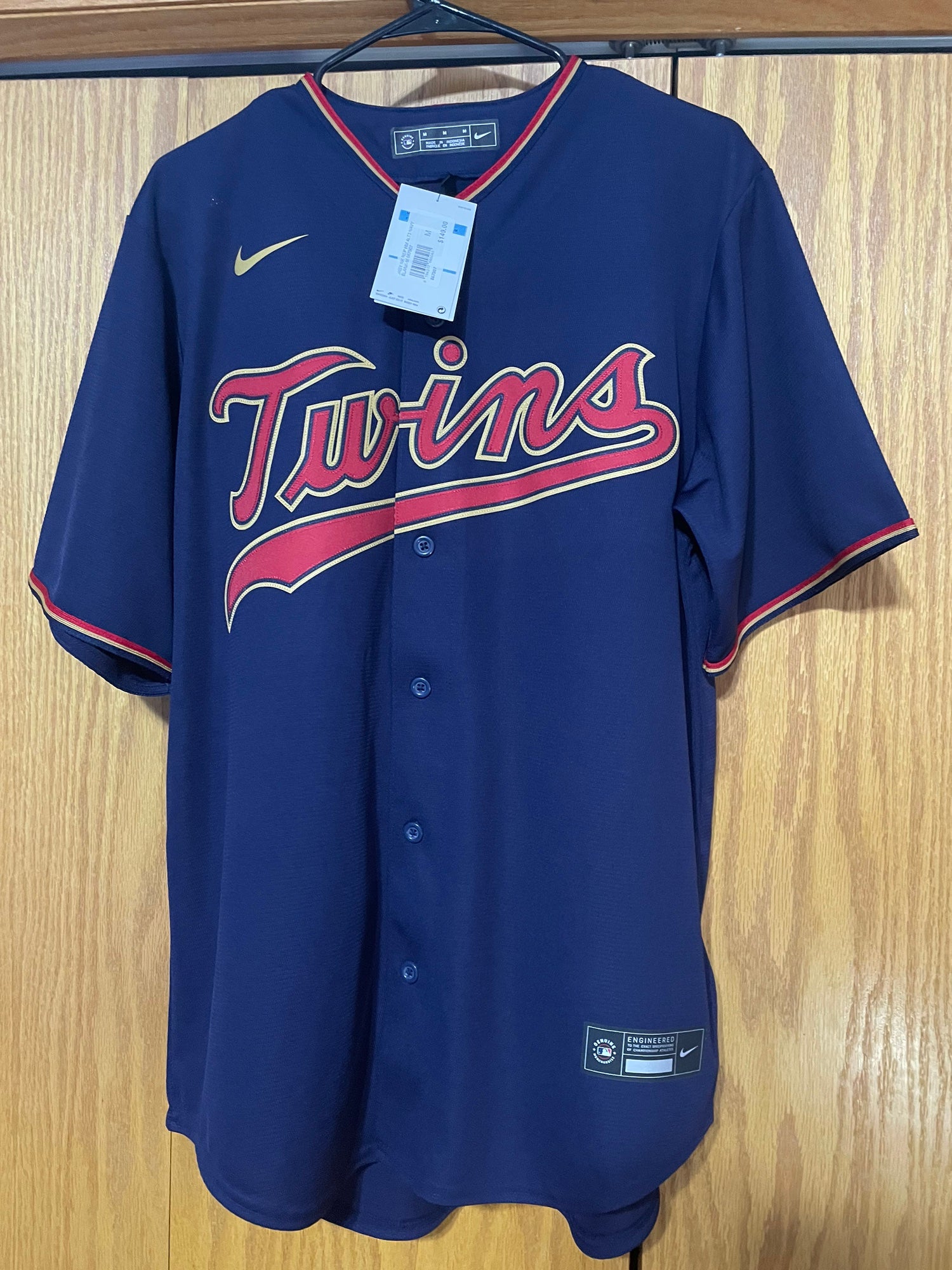 NIKE MINNESOTA TWINS BASEBALL JERSEY LARGE BUTTON UP STITCHED