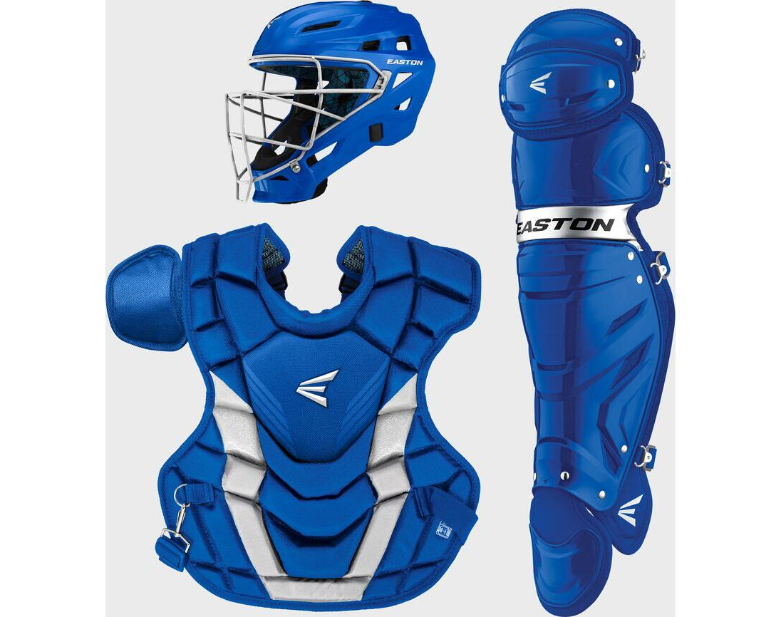 Easton Gametime Adult Catcher's Set, Royal/Silver