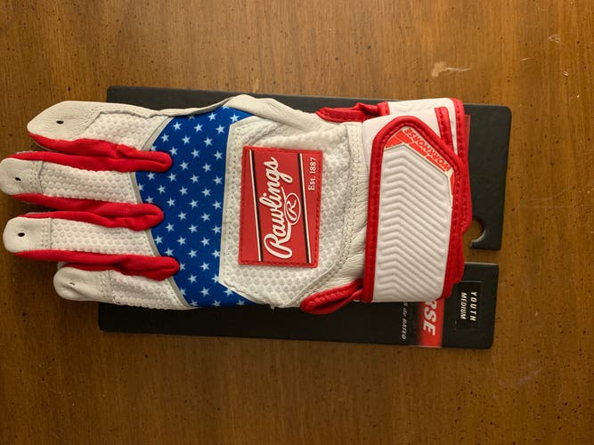 New Rawlings 5150/Workhorse Batting Gloves Youth Medium