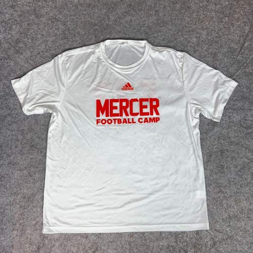 Mercer Bears Mens Shirt Extra Large White Orange Short Sleeve NCAA Football 523