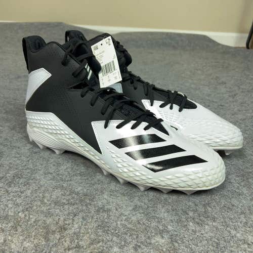 Adidas Mens Football Cleat 16 White Black Shoe Freak Mid MD Sport Lacrosse F2