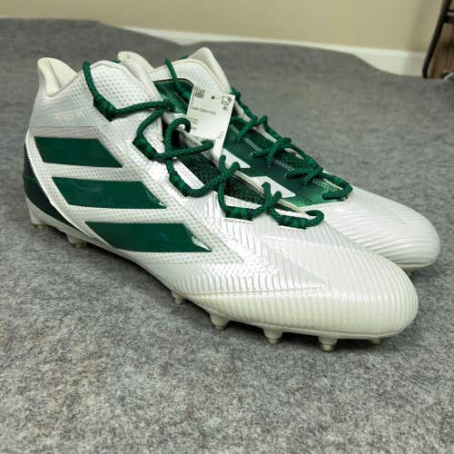 Adidas Mens Football Cleats 16 White Green Shoe Lacrosse Freak Carbon Mid B5