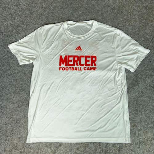 Mercer Bears Mens Shirt 2XL XXL White Orange Short Sleeve Tee NCAA Football 547