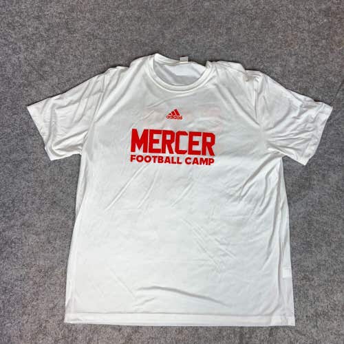 Mercer Bears Mens Shirt 2XL XXL White Orange Short Sleeve Tee NCAA Football 538