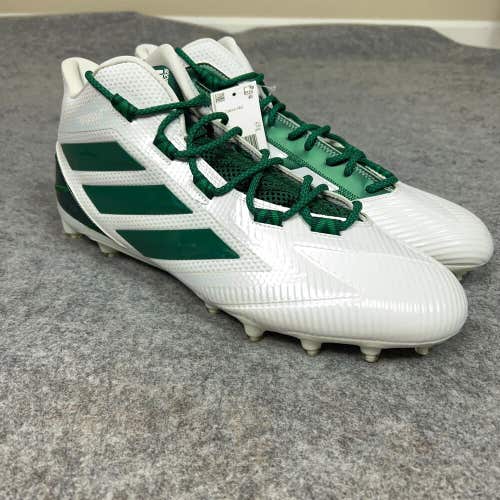 Adidas Mens Football Cleats 15 White Green Shoe Lacrosse Freak Carbon Mid B4